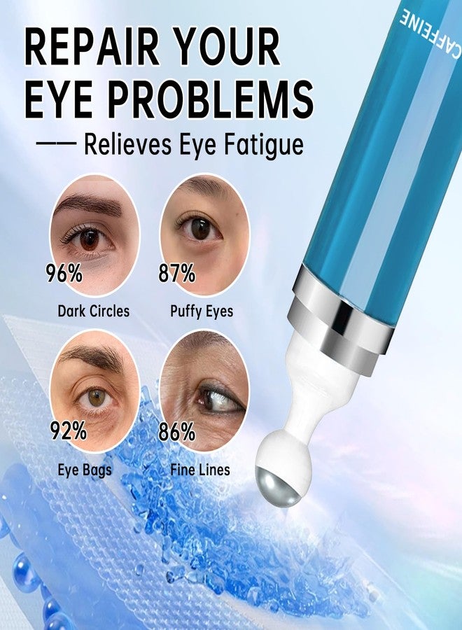 mopayzer 5% Caffeine Eye Cream Anti Aging, Cream For Puffiness & Bags Under Eyes, 1 PCS Caffeine Eye Serum With Under Roller For Wrinkles, Fine Lines & Dark Circles, Natural Eyes Daily Care - Image 4